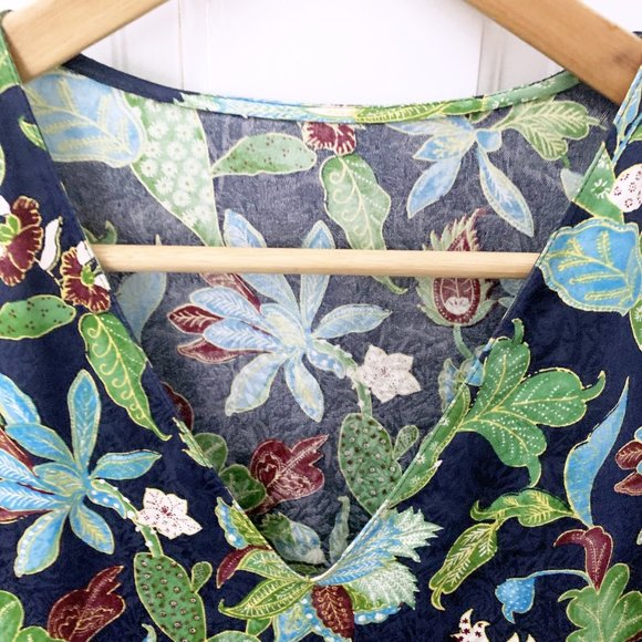 Tory Burch Garden Wisteria Silk Printed Dress - Picture 4 of 10